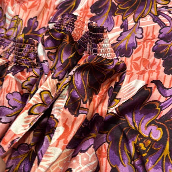 Anthropologie Luxe Satin Floral Wide Leg Velvet Trimmed Lounge Pants - Picture 7 of 8